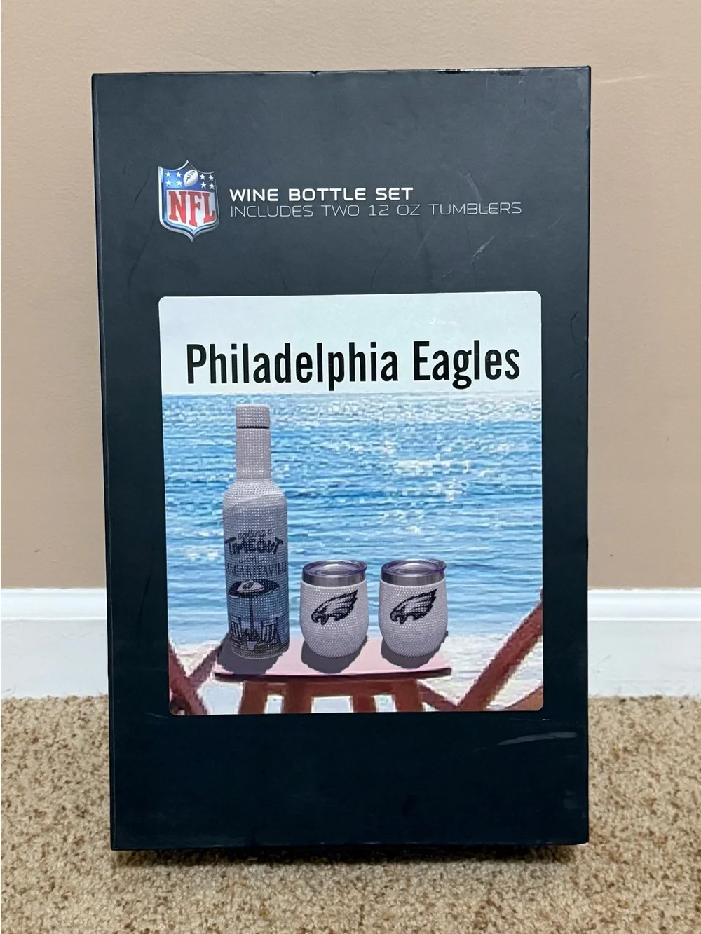 NFL Philadelphia Eagles Wine Bottle Set - Black & White Accents